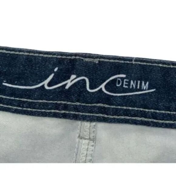 Inc Denim Dark Wash Faux Distressed Design Women's Stretch Jeans Size 2 - Picture 7 of 8